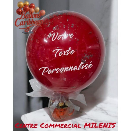 Bouquet avec Ballon Bobo avec texte personnalisé