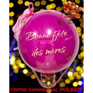 Bouquet avec Ballon Bobo avec texte personnalisé