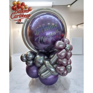 Ballon violet personnalisé – Galaxie d’Amour