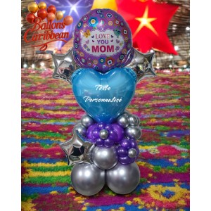 Bouquet ballon cœur personnalisé – Star Love