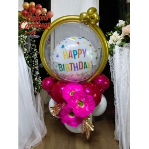 Ballon Bobo fleuri personnalisé – Golden Bloom