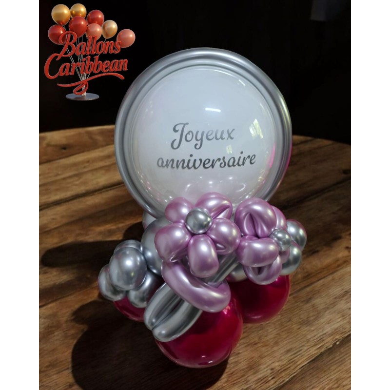 Ballon Bobo avec fleurs sculptées – Perle de Fête Ballon Bobo avec fleurs sculptées – Perle de Fête